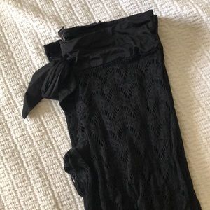 A. clue black swim cover up, pants. Size small.